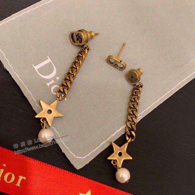 Dior飾品 迪奧經典熱銷款耳釘 Dior長款五角星耳環  zgd1028